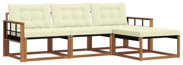 Zestaw mebli ogrodowych z litego drewna akacjowego z poduszkami - modułowy, odporność na warunki atmosferyczne, elegancki design