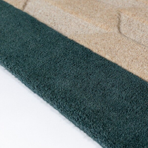 Wełniany dywan tkany ręcznie w naturalnym kolorze/zielononiebieski 160x230 cm Apex Border Wool – Flair Rugs