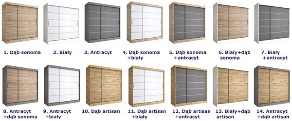 Szafa przesuwna biały mat 200 cm C7-D67