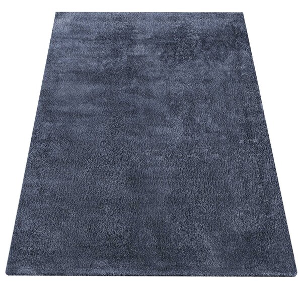 Antracytowy nowoczesny dywan pluszowy - Bafi