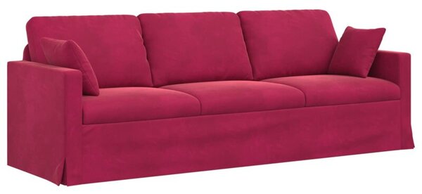 Nowoczesna moduÅowa kanapa aksamitna w kolorze czerwonego wina 228x78x80 cm