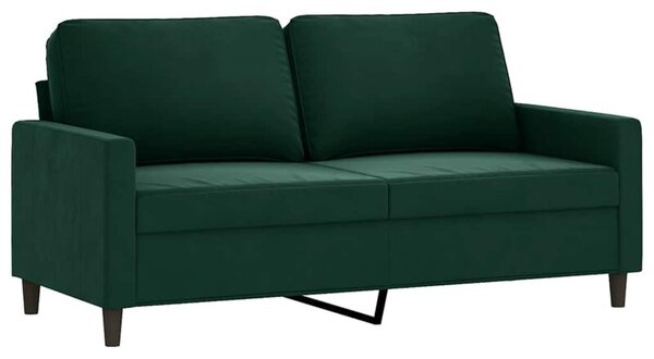 Sofa 2-osobowa, ciemnozielona, 140 cm, tapicerowana aksamitem