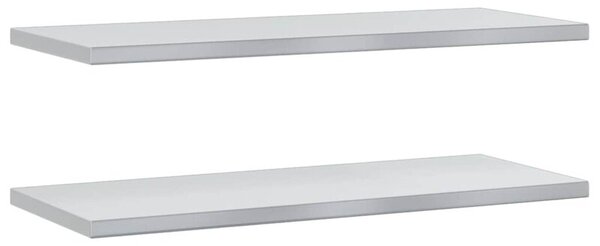 Półki ścienne, 2 szt., 100x40x3 cm, srebrna stal nierdzewna