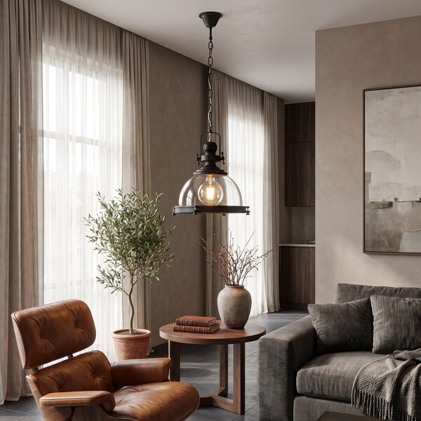 LAMPA WISZĄCA LOFT CZARNA FALCO