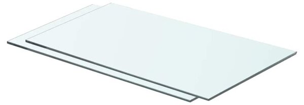 Półki, 2 szt., szklany, przezroczysty panel, 60 x 30 cm