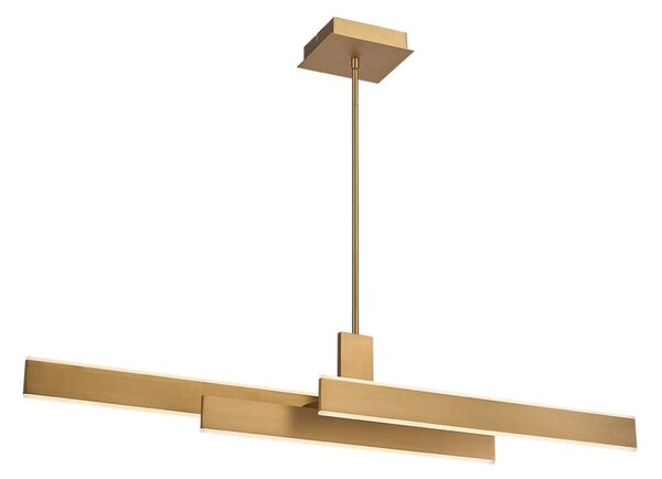 Lampa wisząca nowoczesna złota podłużna 114 cm do salonu jadalni nad stół panele LED 74W CAMENO Quintiesse