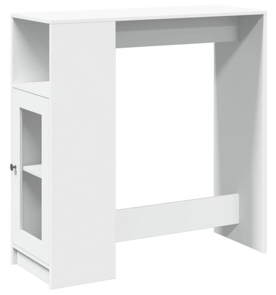 Stolik barowy z przegrodami, biały, 101x40x103,5 cm