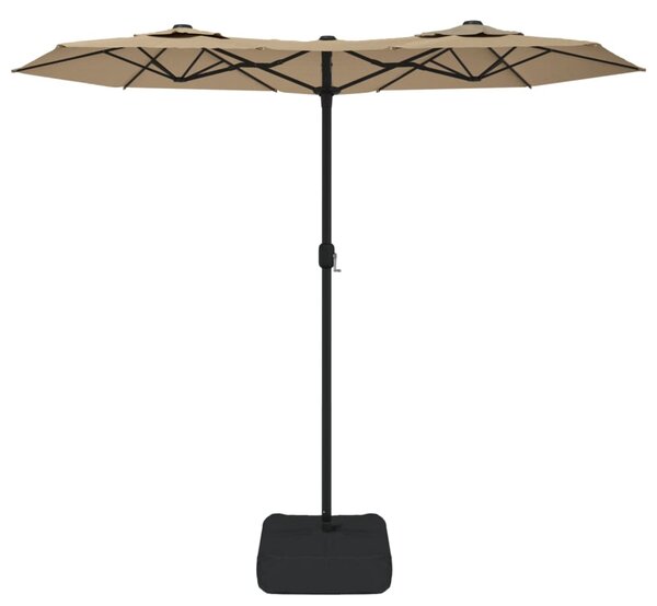 Podwójny parasol ogrodowy, taupe, 316x145 cm