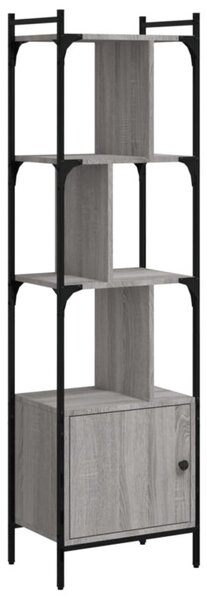 Biblioteczka z drzwiczkami, szary dąb sonoma, 44,5x30x154,5 cm