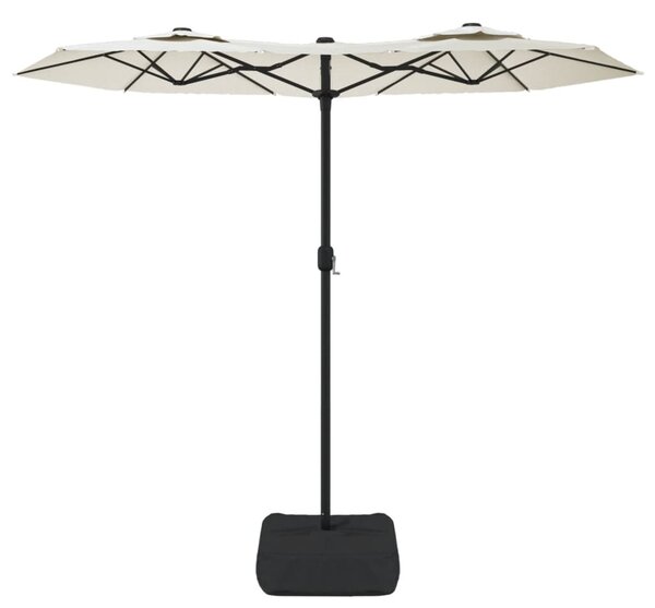 Podwójny parasol ogrodowy, piaskowy, 316x145 cm