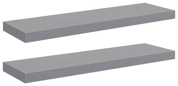 Półki ścienne, 2 szt, szare, 80 x 23,5 x 3,8 cm, mdf
