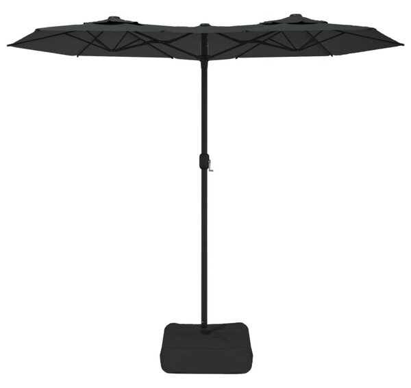 Podwójny parasol ogrodowy, antracytowy, 316x145 cm