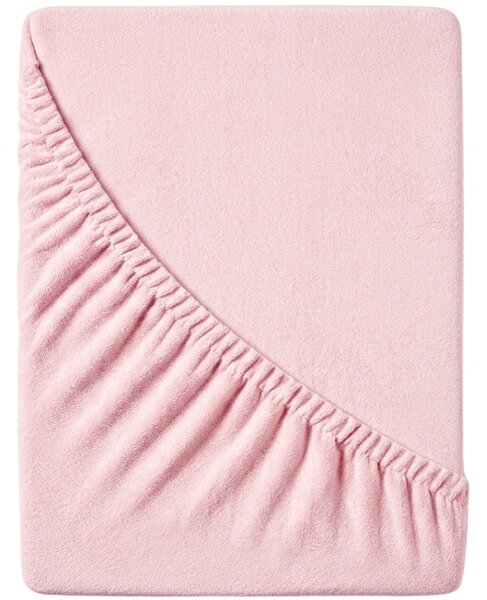 Prześcieradło frotte EXCLUSIVE jasnoróżowe 90 x 200 cm