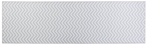 Dywan chodnikowy prostokątny klasyczny wzór w jodełkę 60 x 200 cm biał-szary Saikheda Beliani