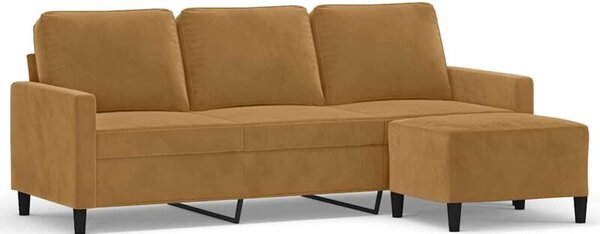 Sofa 3-osobowa z podnÃ³Å¼kiem, brÄ zowy, 180 cm, aksamit