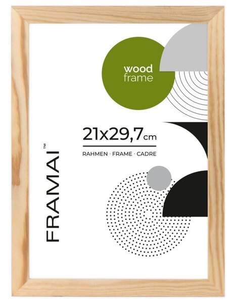 Ramka na zdjęcia 21x29,7 cm A4 z drewna surowego sosnowa ramka DIY FRAMAI®