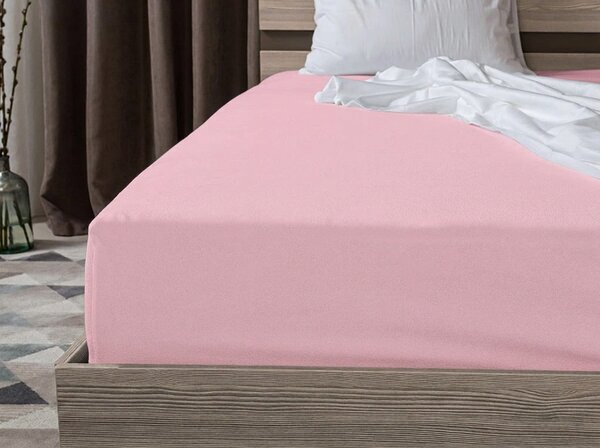 Jersey prześcieradło różowe 90 x 200 cm