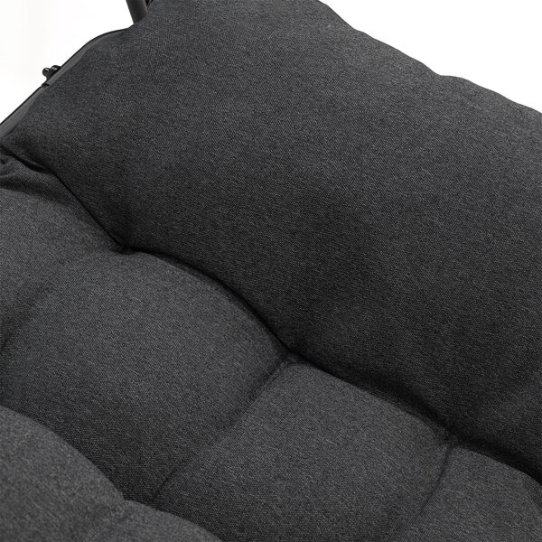 MebleMWM Zestaw mebli ogrodowych dla 4 osób SA2006 | Czarny | Poduszki grafit