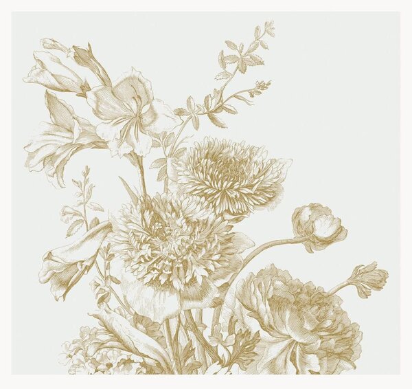Tapeta z włókna szklanego Engraved Flowers