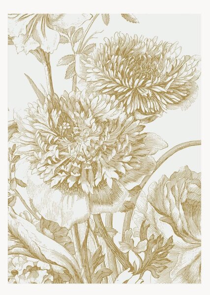 Tapeta z włókna szklanego Engraved Flowers