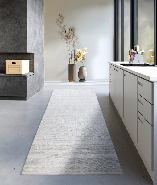 Biały wełniany chodnik tkany ręcznie 80x200 cm Francois – Villeroy&Boch