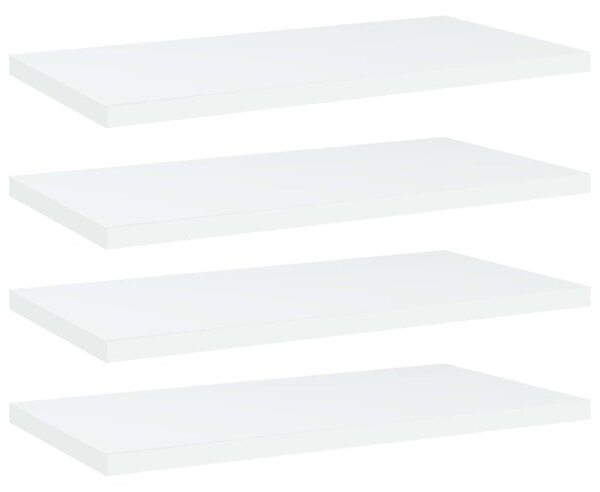 Półki na książki, 4 szt., białe, 40x20x1,5 cm