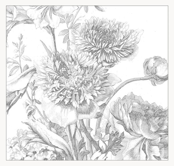 Tapeta Engraved Flowers