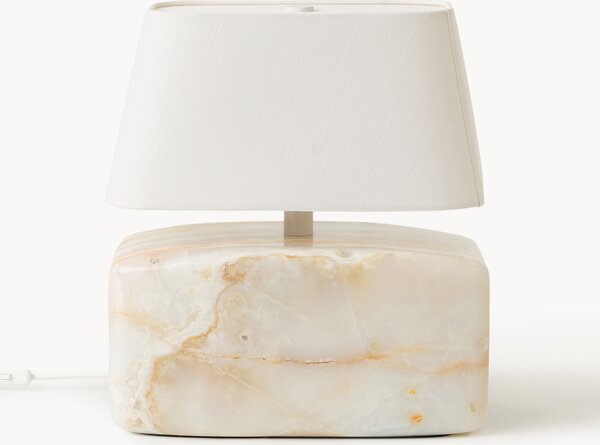 Lampa stołowa z jadeitową podstawą Maleo