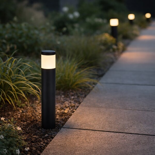 Nowoczesna zewnętrzna lampa typu bollard 12V czarna z LED IP65 - Voltaire Palo