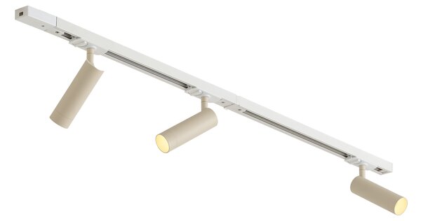 Nowoczesny system oświetlenia szynowego z 3 reflektorami, biały z beżowym, 1-fazowy GU10 35mm - Iconic Jeana Luxe