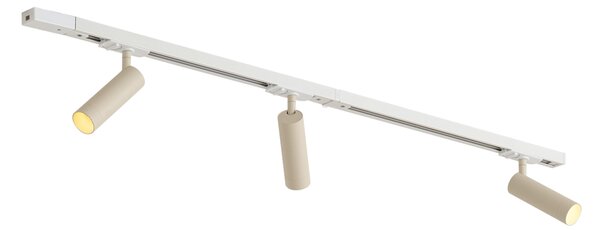 Nowoczesny system oświetlenia szynowego z 3 reflektorami, biały z beżowym, 1-fazowy GU10 35mm - Iconic Jeana Luxe