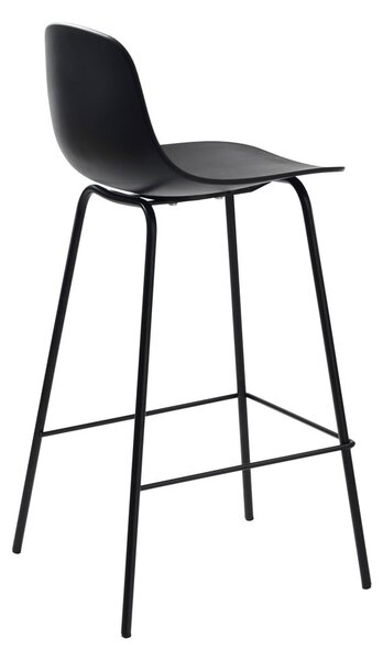 Czarny plastikowy hoker (wysokość siedziska 67,5 cm) Whitby – Unique Furniture