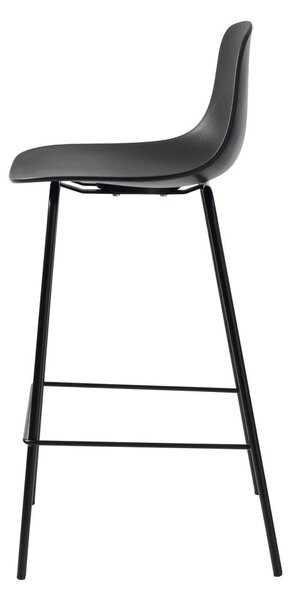 Czarny plastikowy hoker (wysokość siedziska 67,5 cm) Whitby – Unique Furniture