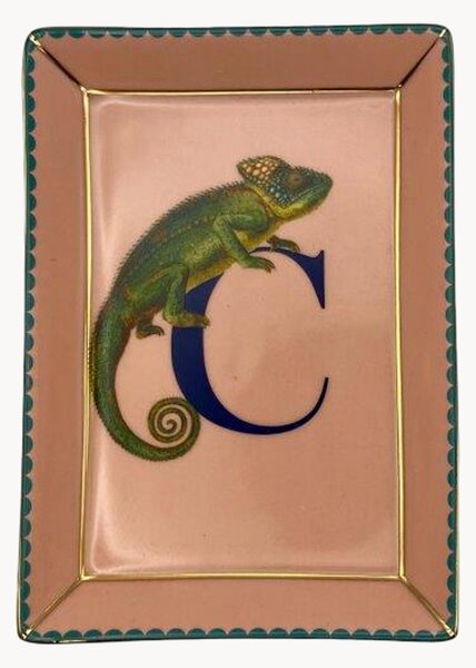 Taca dekoracyjna z porcelany kostnej Chameleon