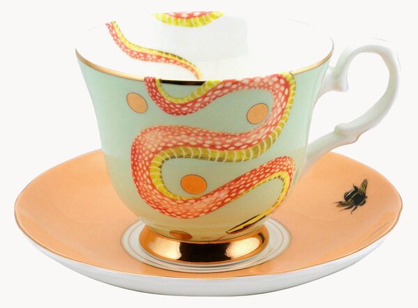 Filiżanka ze spodkiem z porcelany kostnej Snakey