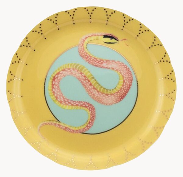 Talerz deserowy z porcelany kostnej Snakey