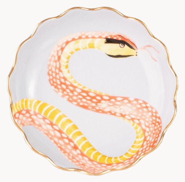 Talerz deserowy z porcelany kostnej Snakey