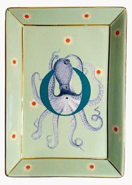 Taca dekoracyjna z porcelany kostnej Octopus