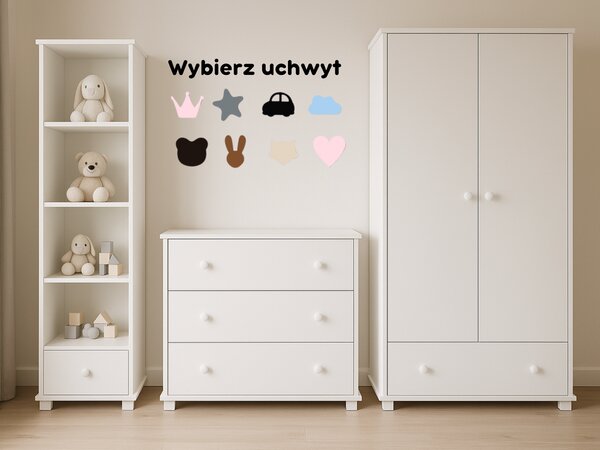 Komoda BASIC z 3 szufladami do pokoju dziecka – wybór uchwytów i koloru