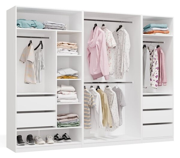 Zestaw mebli do garderoby z drążkami i półkami | Umeblowana.com