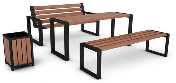 Drewniany komplet mebli tarasowych 150 cm | Umeblowana.com