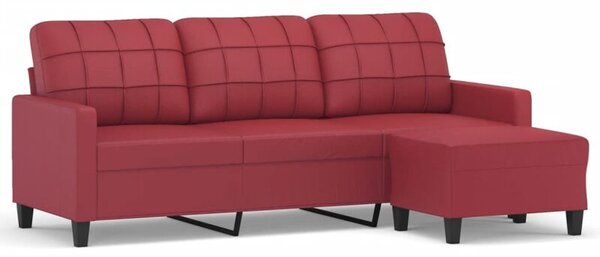 Sofa 3-osobowa z podnÃ³Å¼kiem, winna czerwieÅ, 180 cm, ekoskÃ³ra