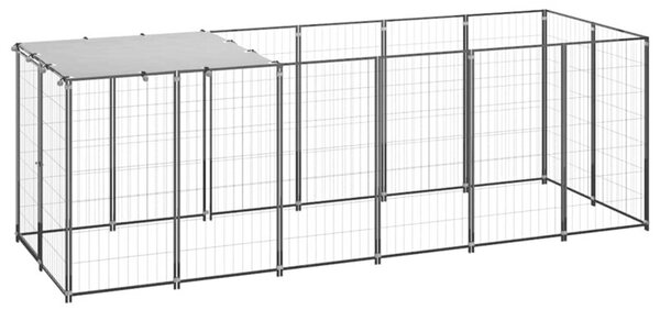 Kojec dla psa, czarny, 330x110x110 cm, stalowy