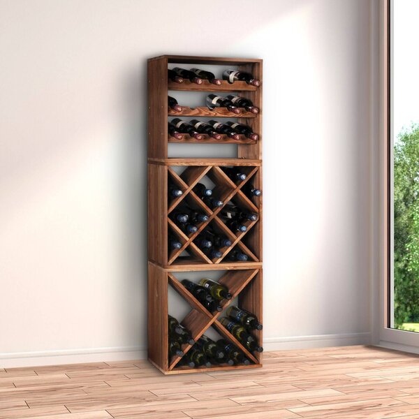 Kesper Stojak na wino sosnowy II – 50 × 50 × 25 cm