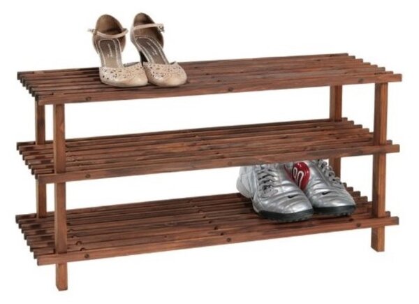 Kesper Szafka na buty trzypiętrowa ciemna – 77 × 26 × 40 cm