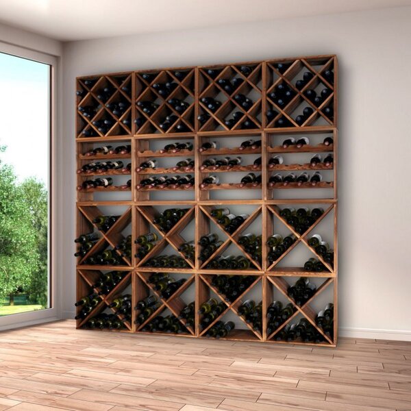 Kesper Stojak na wino sosnowy II – 50 × 50 × 25 cm