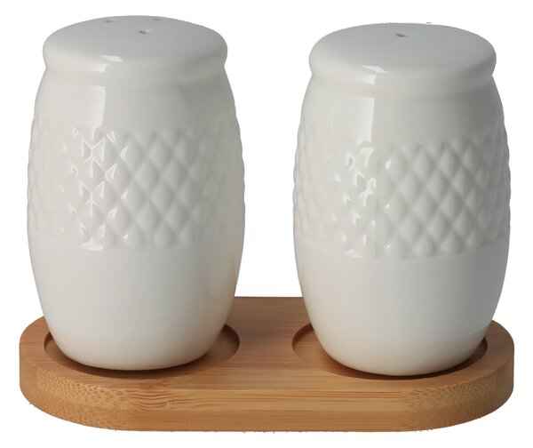 Orion Solniczka i pieprzniczka porcelanowo-bambusowa