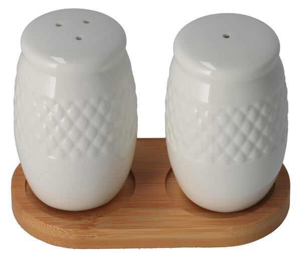 Orion Solniczka i pieprzniczka porcelanowo-bambusowa