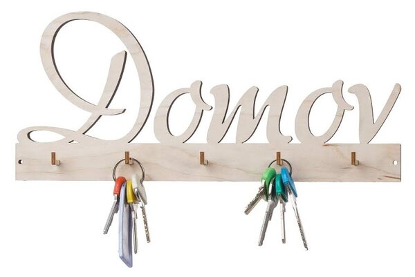 ČistéDřevo Wieszak drewniany na klucze – Dom