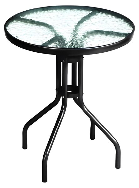 JUMI Stolik ogrodowy na balkon taras 60cm stół szklany balkonowy okrągły metal